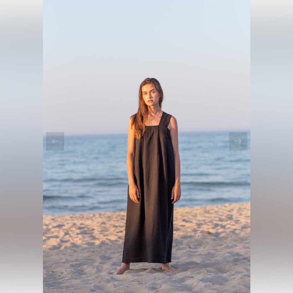 Linen Black Maxi Dress